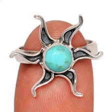 Sun - Composite Mohave Blue Turquoise 925 Silver Ring Jewelry s.6 CR74542