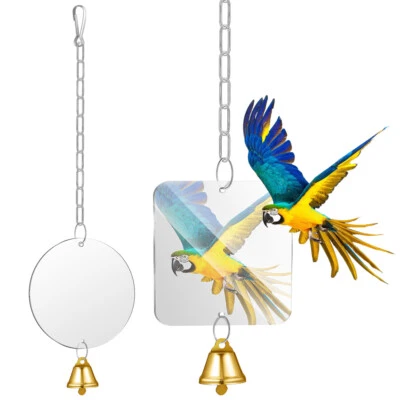 2Pcs Vogelkäfig Spiegelspielzeug Für Papagei Einwegspiegel Vogelspiegelspielzeug - Bild 1 von 4