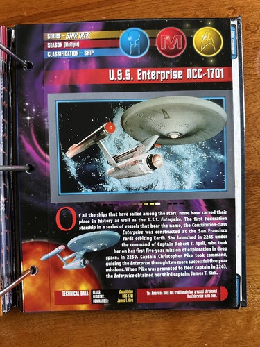 Universe Original Star Trek Binder Book 1997 Newfield User Manual Trivia - Picture 19 of 24