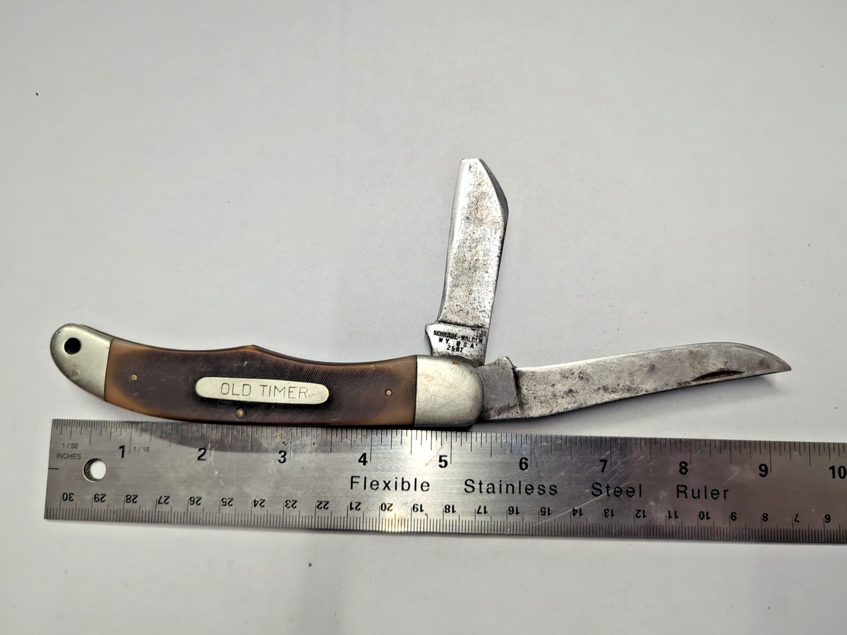 Schrade Walden NY USA 250T Old timer 2 Blade Pocket knife Vintage