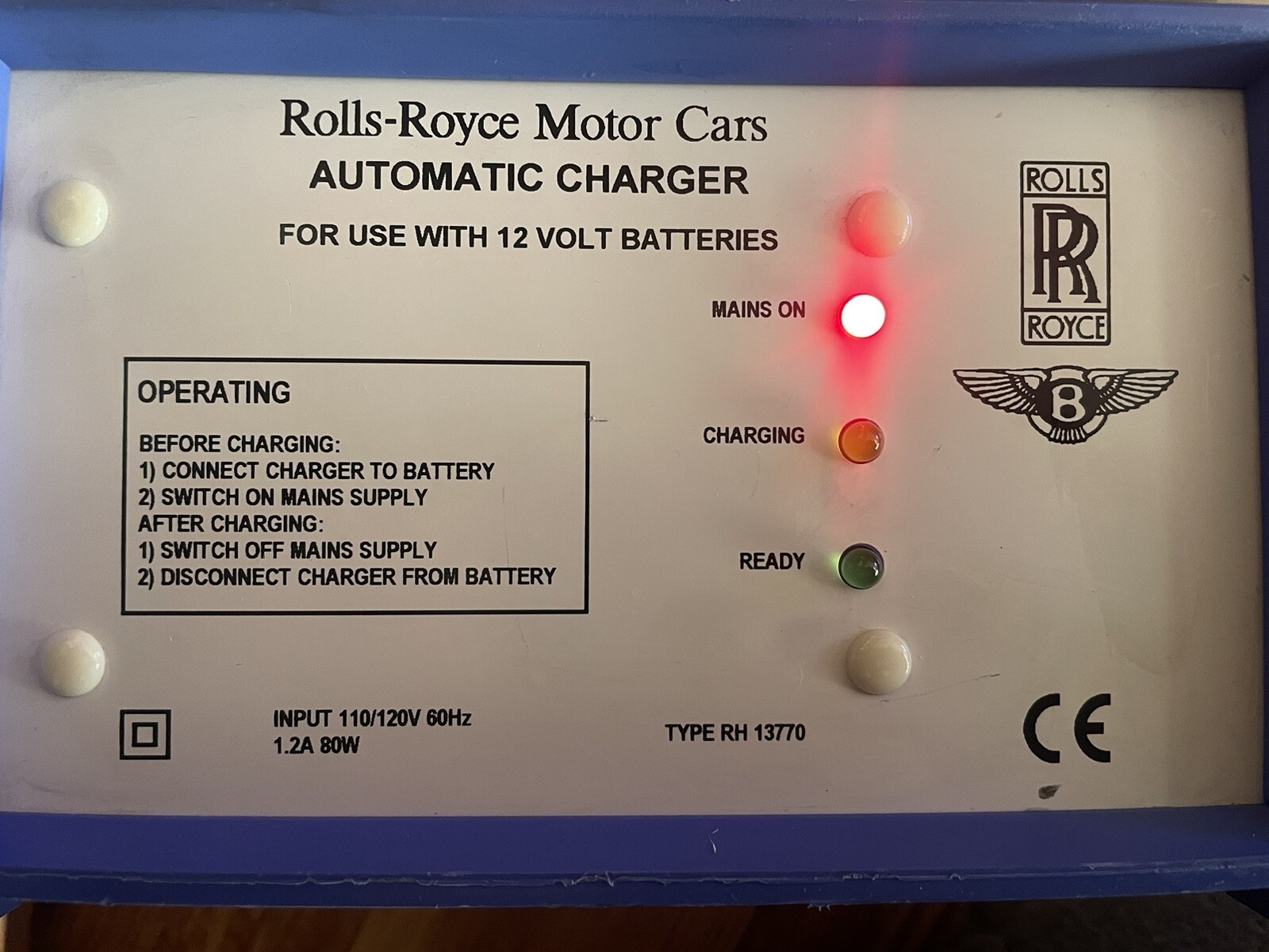 Rolls-Royce Bentley Continental R/T Azure 1997-03 Battery Charger RH13770 OEM