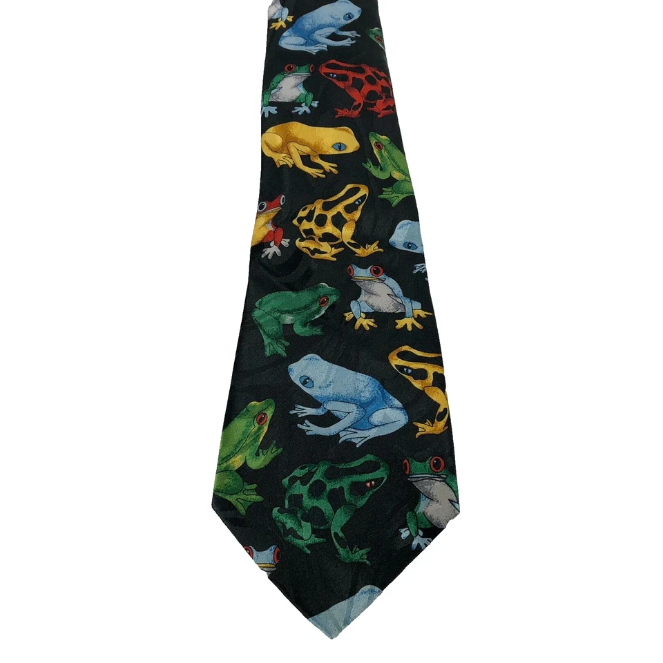 Corbata para hombre Steven Harris multicolor ranas 59 x 3,50 Foto 3 de 4