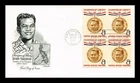 DR JIM STAMPS US COVER RAMON MAGSAYSAY CHAMPION OF LIBERTY FDC BLOCK OF 4