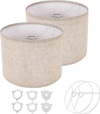 Set of 2 drum big lamp shades table lamps   13" Top x 13" Bottom x 10" High