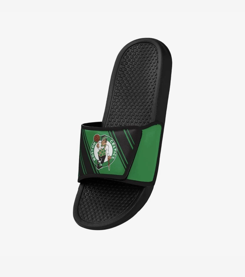 Sandalia Deslizable Negra Verde Boston Celtics NBA Cómoda Fanático del Baloncesto FOCO S 7-8 NUEVA Foto 3 de 4