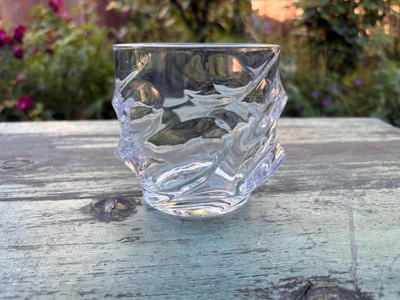 Tsuki Glass ''Storm'' Japanese Crystal Whiskey Glass Heavy Thick Bottom Very Nice!