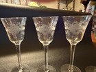 Etched Cordial Glass 6" tall.  Vintage 1940s set of 5 — photo 5