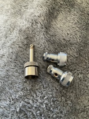 Vintage FEMALE SCREW-IN 5/8  TO 1/4  JACK ADAPTER Plus 2 Regular Connectors