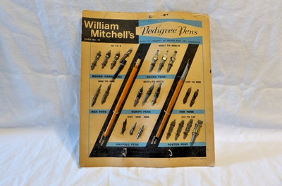 RARE Antique William Mitchell's Pedigree DISPLAY Nibs England UNUSED ORIGINAL