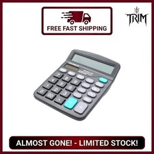 Desk Calculator 12-Digit Solar Battery Office LCD Display Large Buttons Scien...