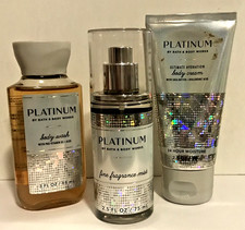 PLATINUM FRAGRANCE MIST BODY CREAM GEL TRAVEL LOT MINIS BATH BODY WORKS 3 PC NEW