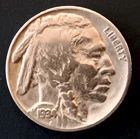 1934 US BUFFALO NICKEL!   STRONG FULL DATE! 3/4 HORN