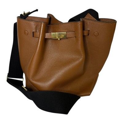 DeMellier NY Bucket Bag Tan Grained Leather GoldHardware Crossbody
