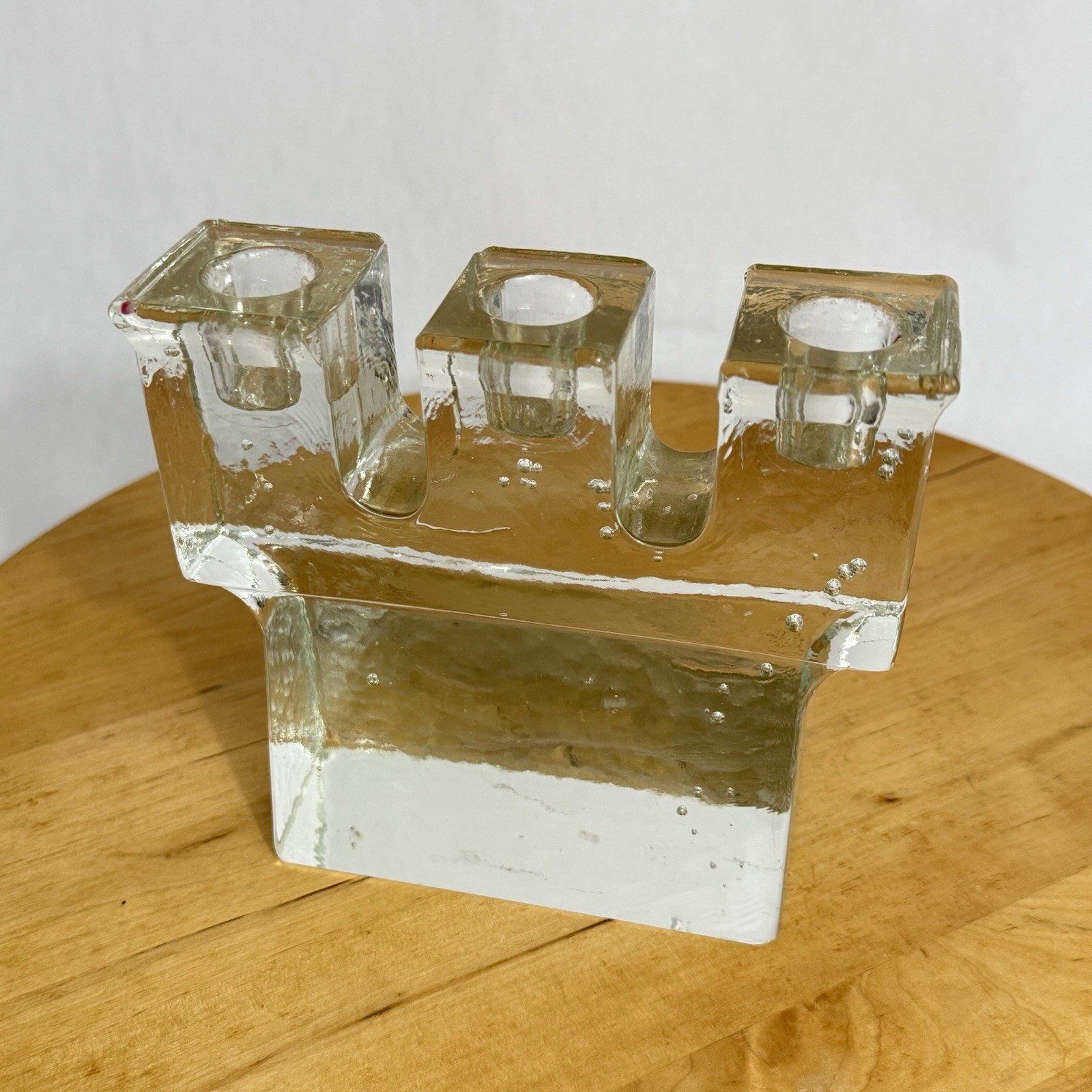 MCM Jens Quistgaard Dansk Candelabra Triple Ice Block Candlestick Holder Denmark