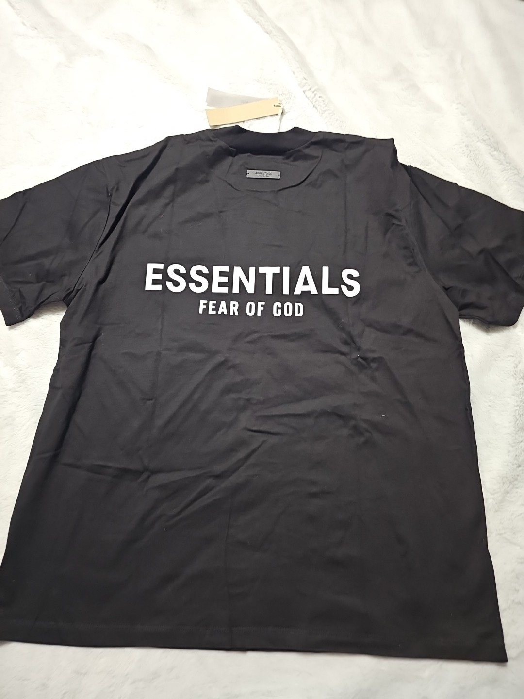 FEAR OF GOD Essentials Tee/ T-Shirt Men's Size L Black Cotton Blend New With Tag thumbnail 2