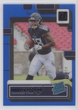2022 Panini Clearly Donruss Rated Rookie Blue 43/99 Hassan Haskins #92 1ga9
