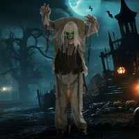 Homcom 160Cm Halloween Dekoration Skelett Mit Led-Lichter Soundfunktion
