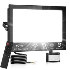 150W LED Floodlight PIR Sensor Motion Security Lights Outdoor Garden w/Remote