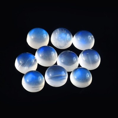 AAA Qualität Blau Feuer Natürlich Mondstein Cabochon Rund Lose Edelstein 5x5 MM