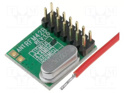 433,92MHz 20dBm SPI Modul: RF FM Sender 1,8÷3,6VDC FSK THT