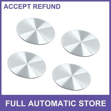 Four 50mm Silver Tone Car Wheel Center Hub Cap Sticker Emblem Badge Decal