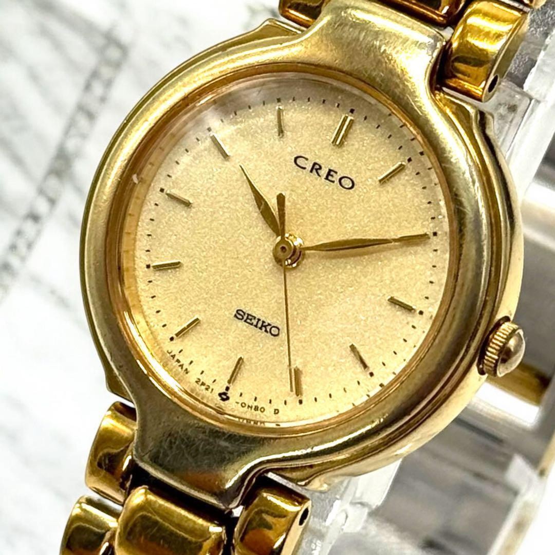SEIKO Battery Excellent Watch Women 2P21-0C10 Cleo Rare