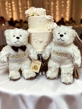 Bearythoughtful 9" Bride and Groom Plush Stuffed Animal Wedding Teddy Bears