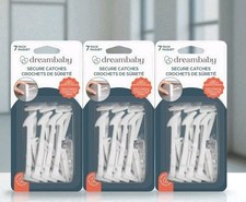 3 Packs Dreambaby White Plastic Cabinet Catches