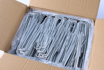1,100 pcs 11 Gauge 6'' GALVANIZED Landscape Staples ~ SOD Fabric Pins - RUST FREE