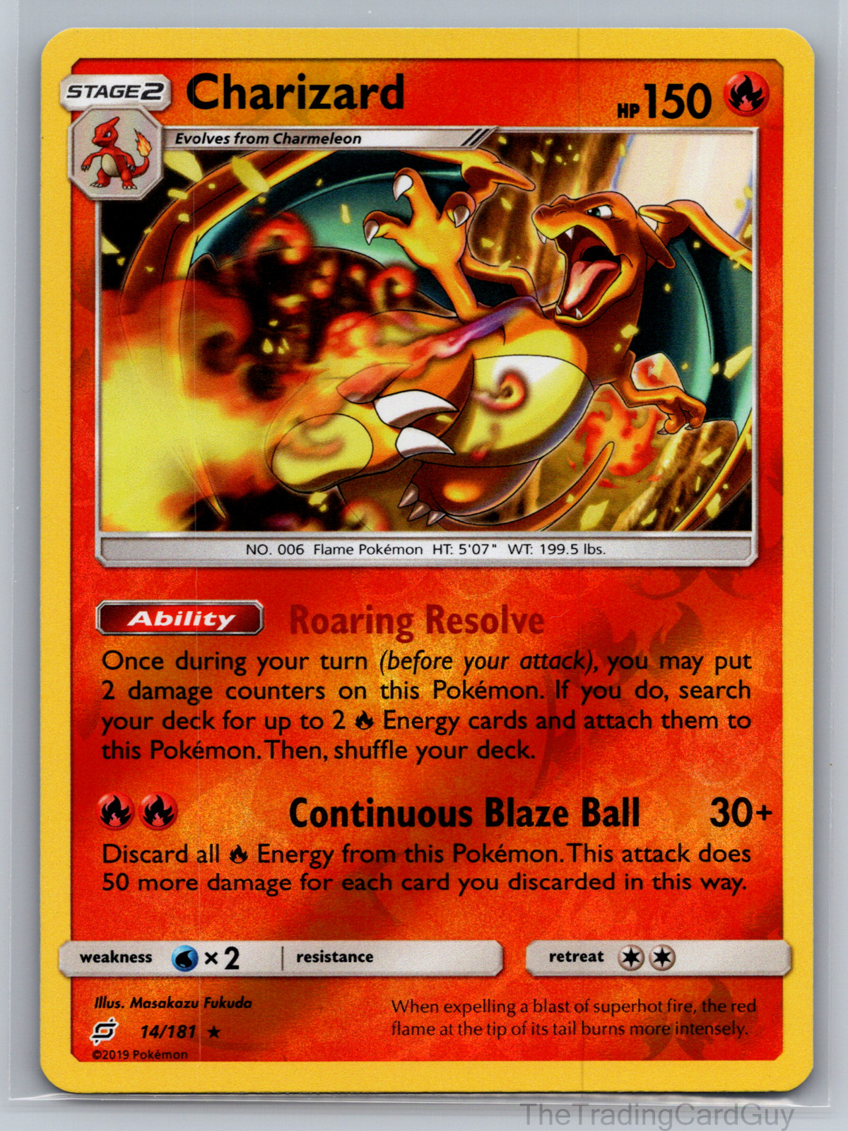 Charizard 14/181 Sm-Team Up Reverse Holo POKEMON TCG NM