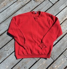 Vintage Russell Athletic Blank Crewneck Sweatshirt 90s Pullover Medium Red
