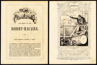 Antique Print-Robert Macaire-82-Heating up audience to buy bonds-Daumier-1840