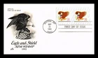 DR JIM STAMPS US COVER EAGLE AND SHIELD ATM FIRST DAY ISSUE ARTCRAFT