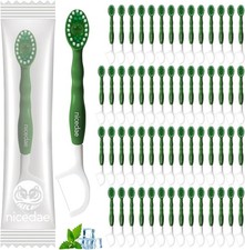Disposable Mini Travel Toothbrush Bulk with Toothpaste 5 in 1 60 Count Portable
