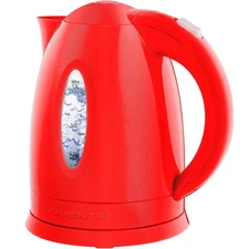 OVENTE Red Electric Kettle 1.7L Fast Boiling w/ Auto Shut-Off Feature