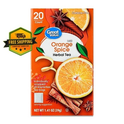 Great Value Orange Spice Herbal Tea Bags, 1.41 oz, 20-count
