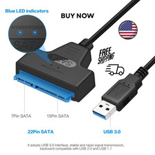 USB 3.0 To 2.5" SATA III Hard Drive Adapter Cable-SATA To USB3.0 Converter Black