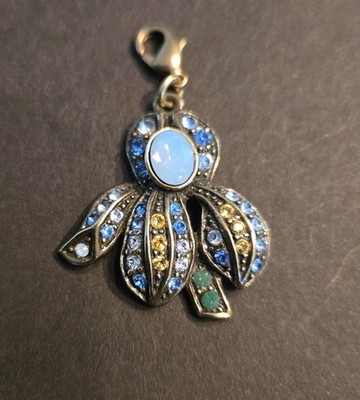 Unique Vintage Heidi Daus Multicolor Pave Crystal Pendant