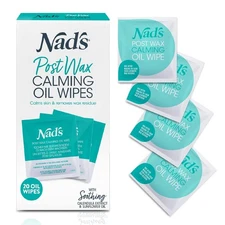 Nad's Post Wax Calming Oil Wipes Refill Pack - 20 Wipes, After Remover 