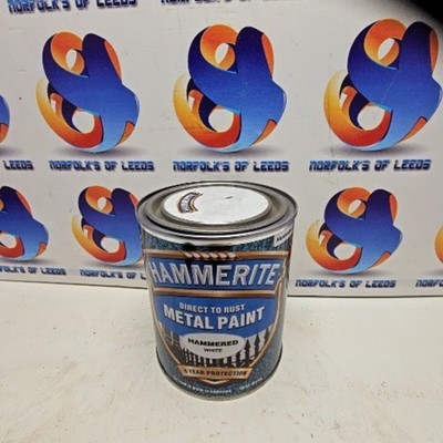 Hammerite Direkt gegen Rost Metalllack gehämmert weiß 5 Jahre Schutz 750 ml m