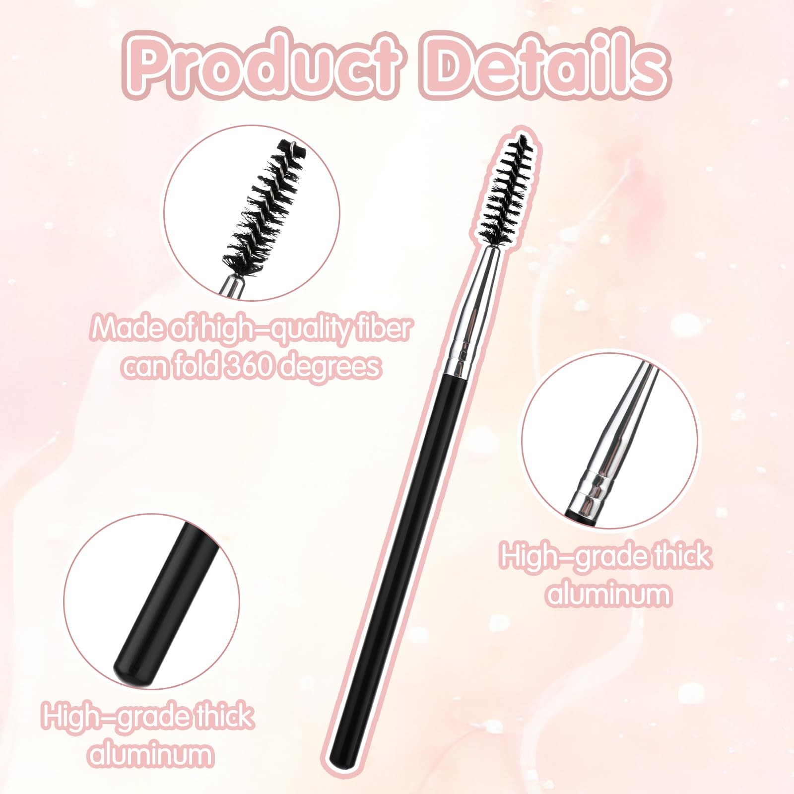 5 Pcs Reusable Eyelash Eyebrow Spoolie Brush, Mascara Wands, Lash Applicators