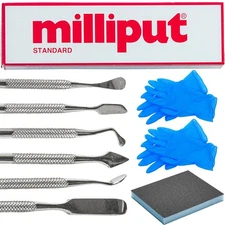 Milliput Epoxy Putty 10 Piece Set, Standard Color - with Sculpting Tools, San...