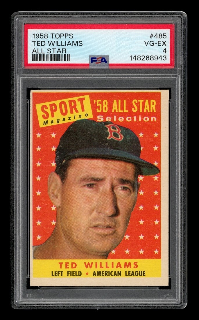 1958 Topps Set-Break #485 Ted Williams All Star PSA 4 VG-EX view 1
