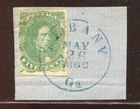 1 Confederate States  Used Stamp on Piece with Blue Albany GA 1862 CCL BY2652