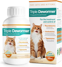 Cat Dewormer Liquid - Triple Dewormer with Pyrantel Pamoate Praziquantel for T