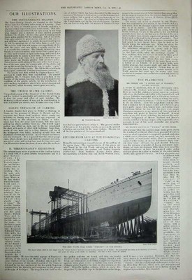 Alter antiker Druck 1899 Neufundland Humber River Ozeanschiff Liner Mann 19.