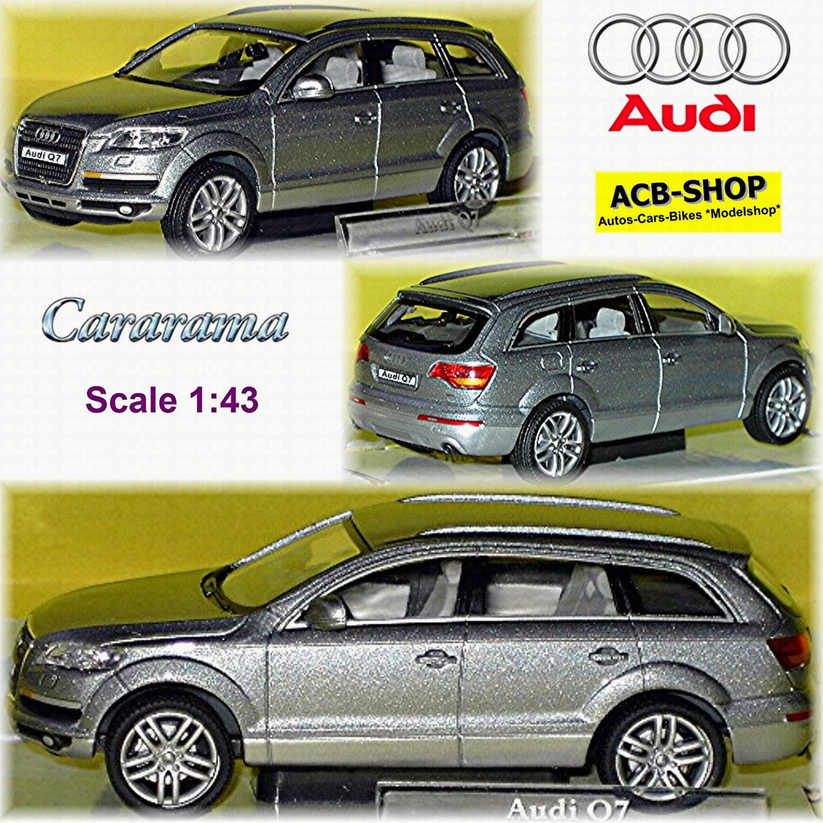 Audi Q7 4L SUV Kombi 2005-09 Silver Metallic 1:43 Cararama