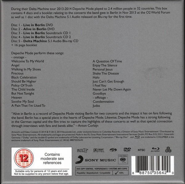 Depeche Mode – Live In Berln RARE 2DVD 2 CD + 1 BLU RAY  BOX SET SEALED - Photo 2/2