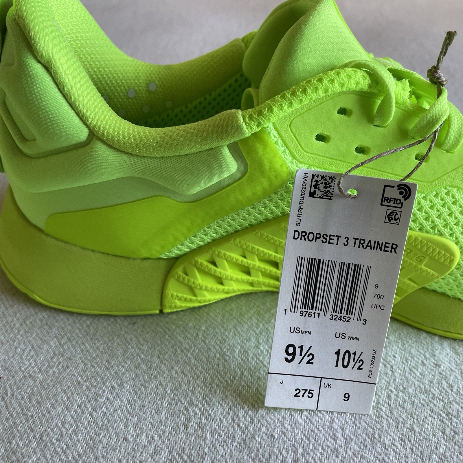 Adidas Dropset 3 Trainer Men Size 9.5 Workout Shoe Lucid Lemon thumbnail 8