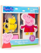 Peppa Pig Wooden Magnetic Dress Up Puzzle 26 Piece Creative Toy for Kids Ages 3 